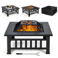 32 Inch Square Steel Wood Burning Fire Pit X89652