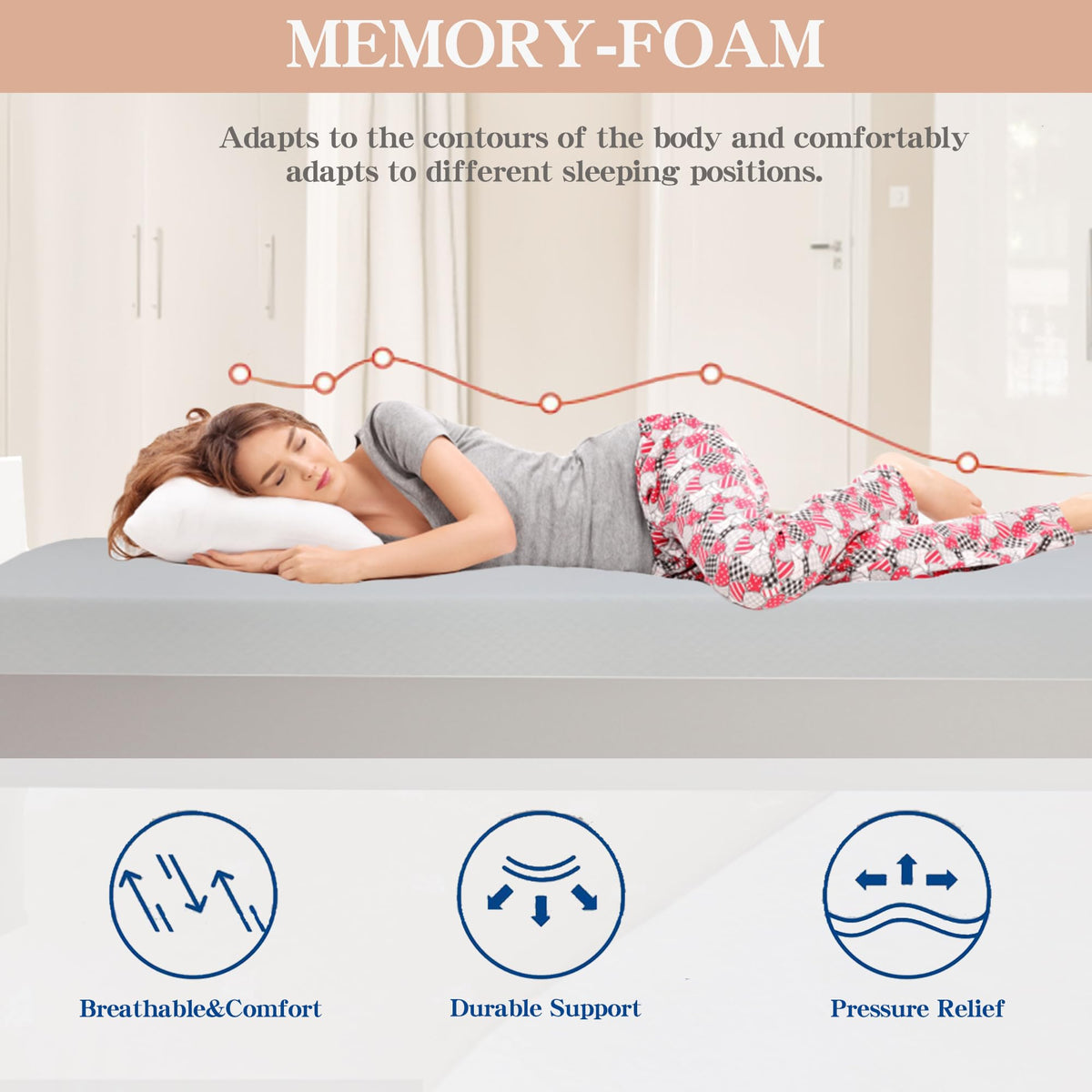 5 inch Gel Memory Foam Twin Mattress H327350