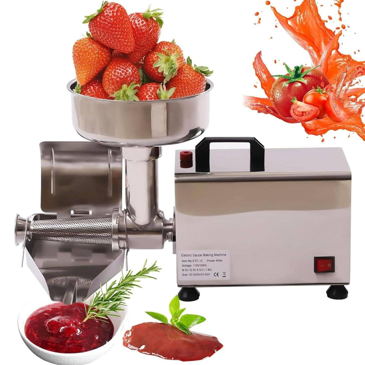 450w Stainless Steel Electric Tomato Strainer Machine D327772