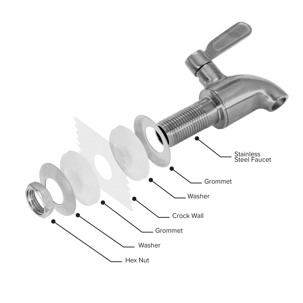 Porcelain Ceramic Crock Water Dispenser with Stainless Steel Faucet and Lid E499