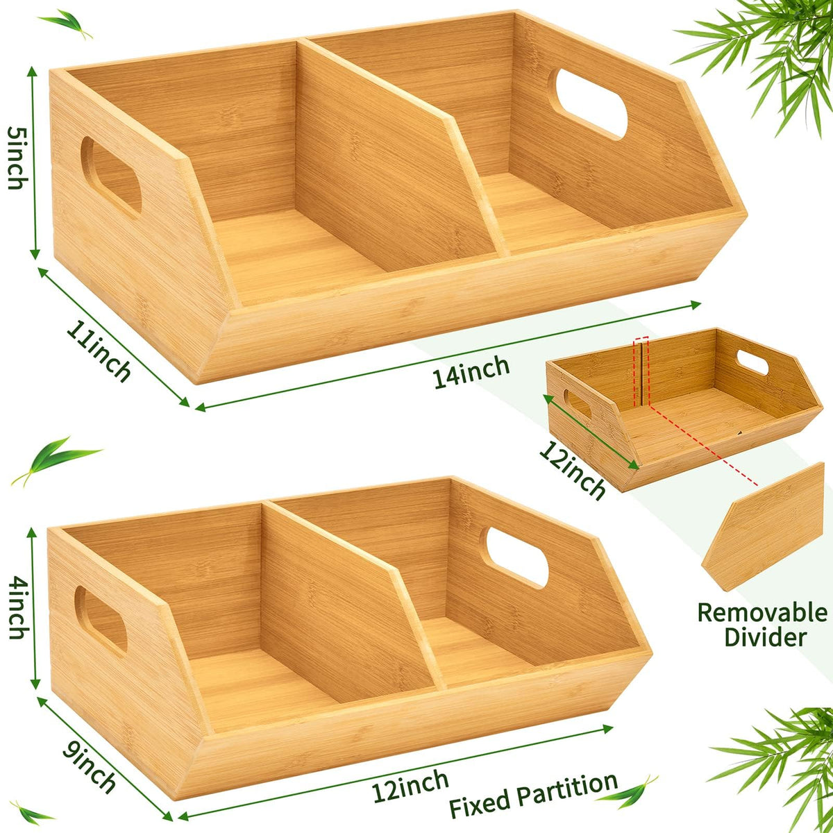 2 Set Bamboo Storage Bins I53339