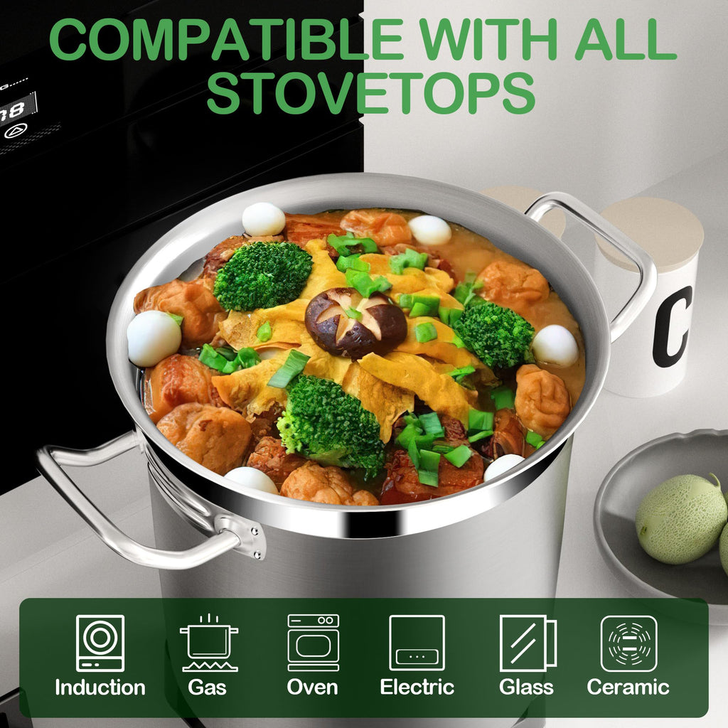 40 Quart Stainless Steel Stockpot with Lid H521