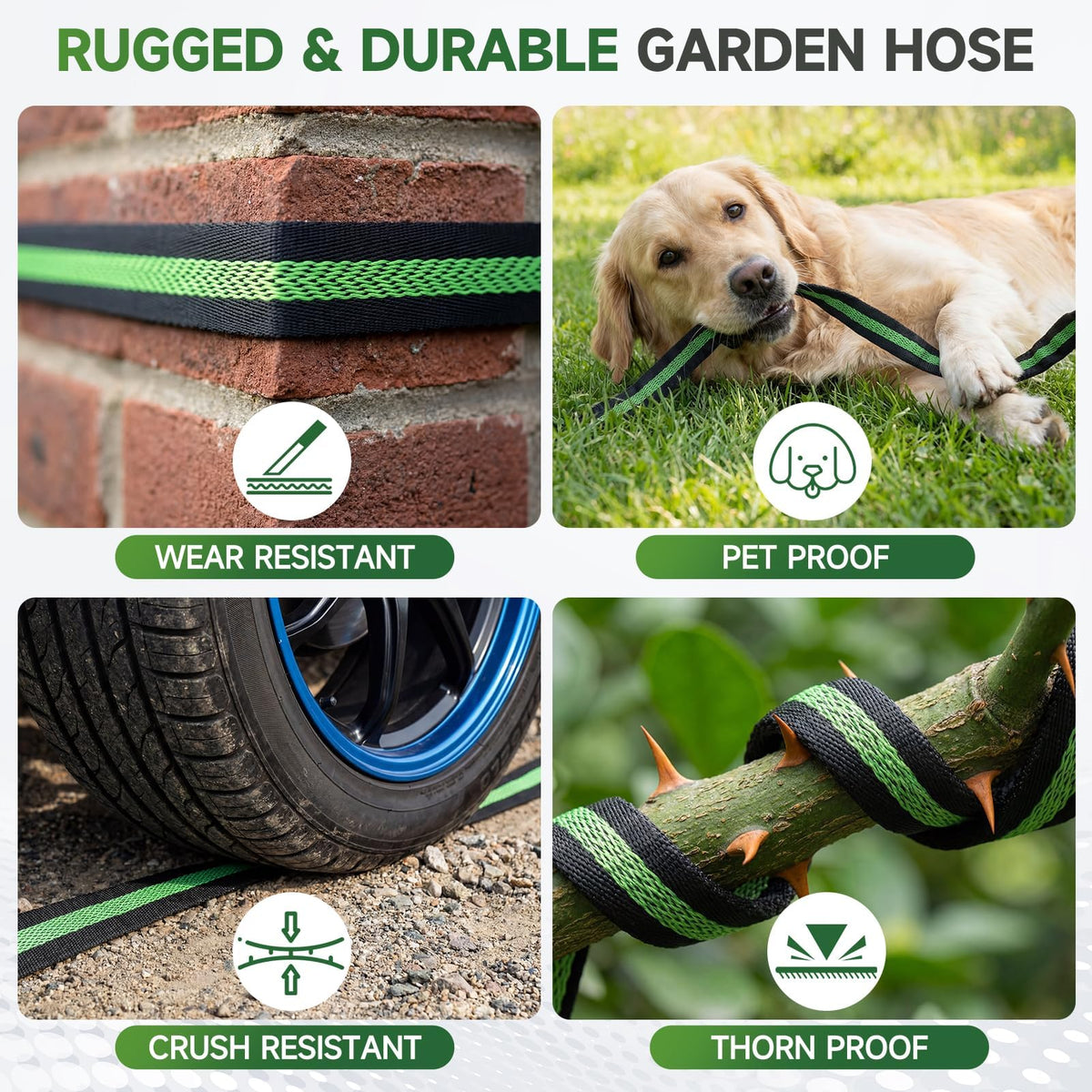 100 ft Flexible Non-Expanding Kink Free Garden Hose D436