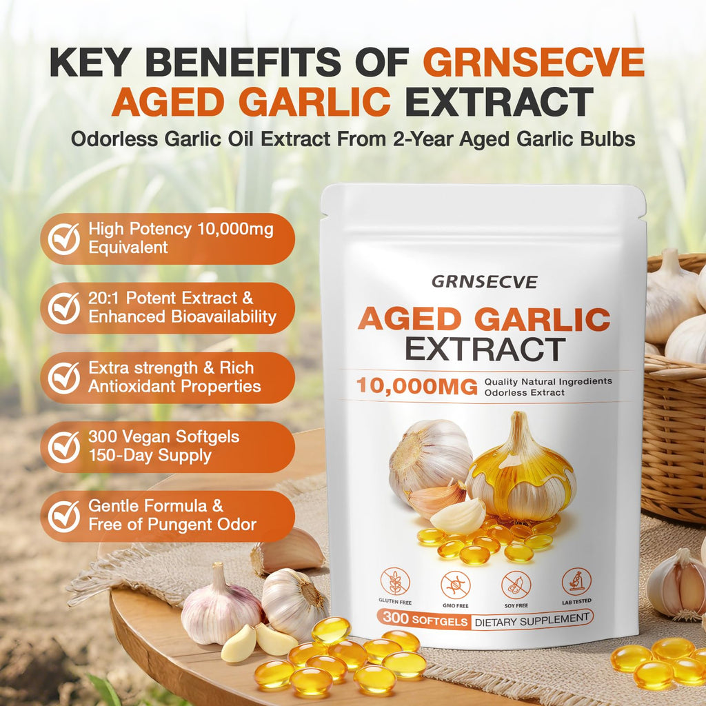 Odorless Garlic Capsules 10,000mg 300 Softgels P31198