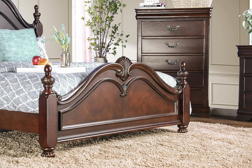 Cherry Wood Low Post Bed California King B896644