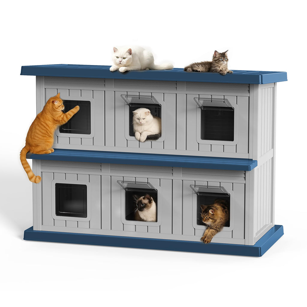 Resin Double-Decker Outdoor Cat House T362