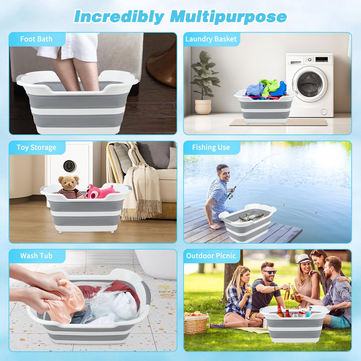 27L Raised Collapsible Dog Bathtub with Drain A95328