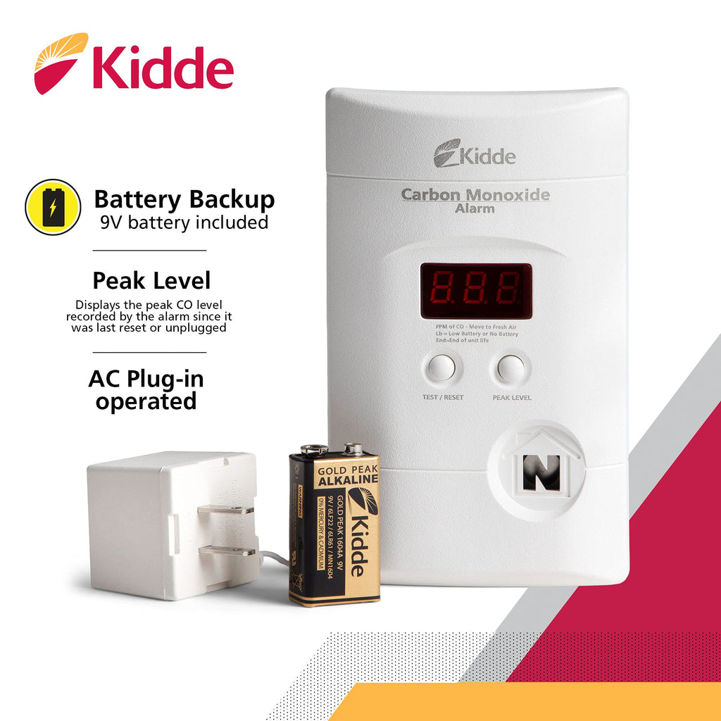 Carbon Monoxide Detector, Plug-In with Digital Display X938