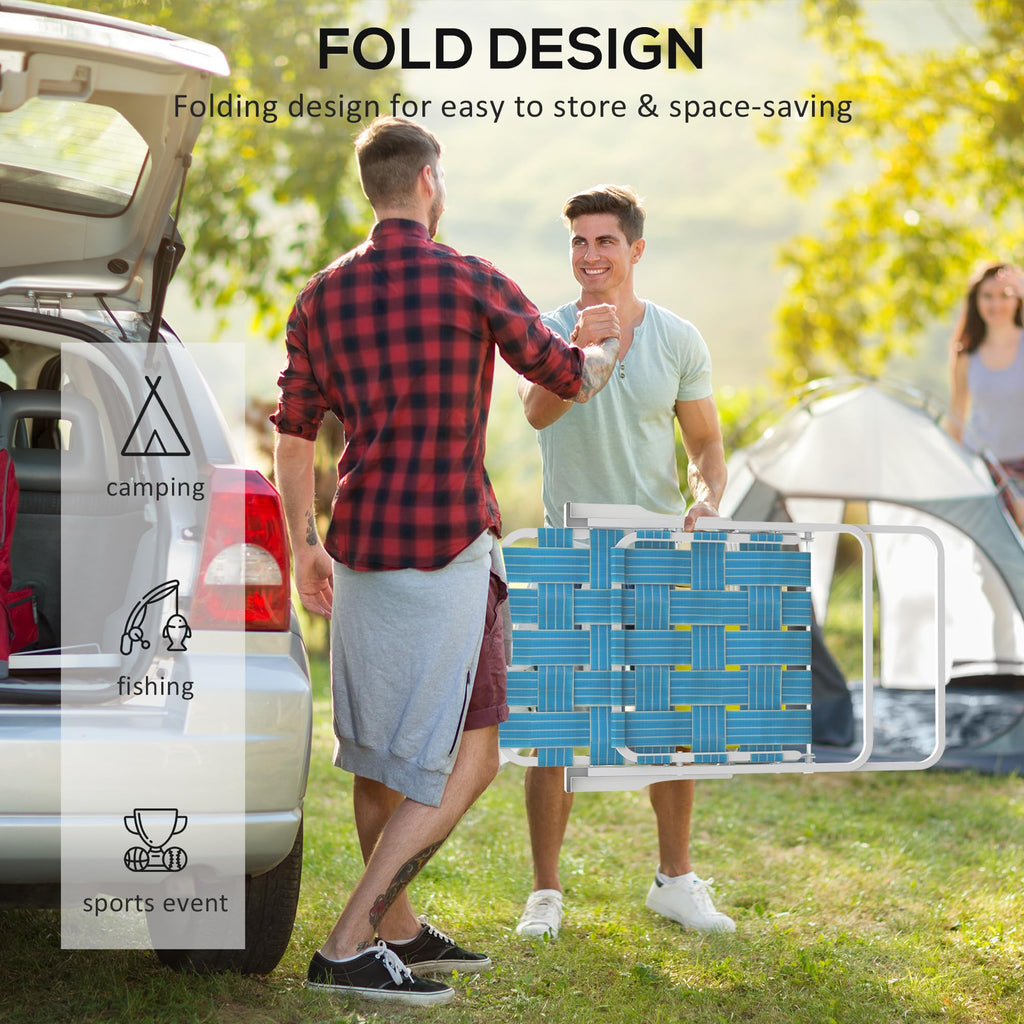 Set of 2 Blue Patio Folding Chairs S439