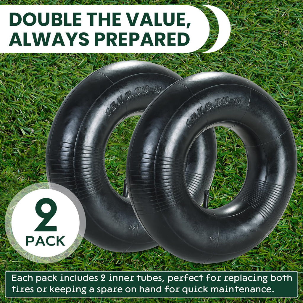 2 Pack 15 x 6.00-6" Inner Tubes with TR-13 Valve Stem X23913