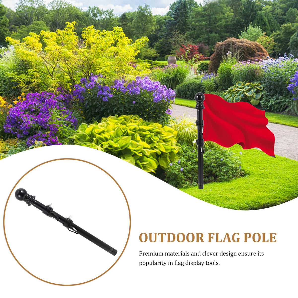 Black Rotating Flagpole Assembly with Base D556