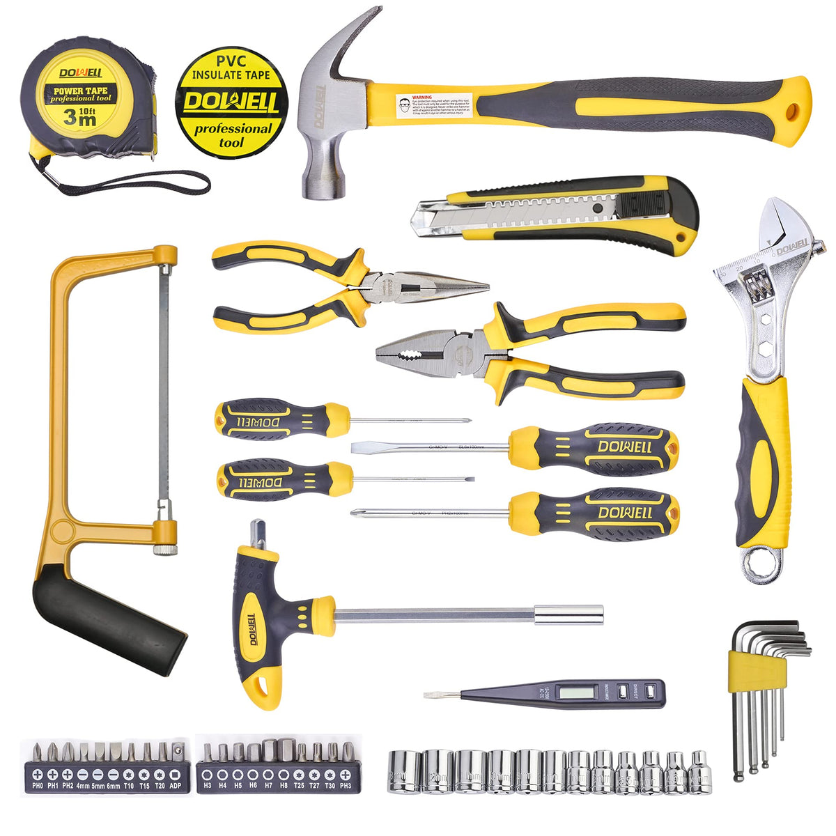 49-Piece Hand Tool Set with Plastic Tool Box C9826