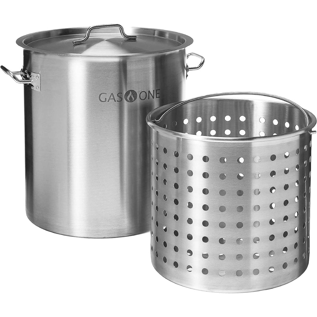Stainless Steel 53qt Stockpot with Basket and Lid E66817