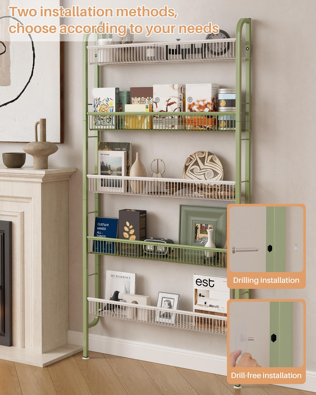 Narrow 5-Tier Bathroom Storage Rack C578