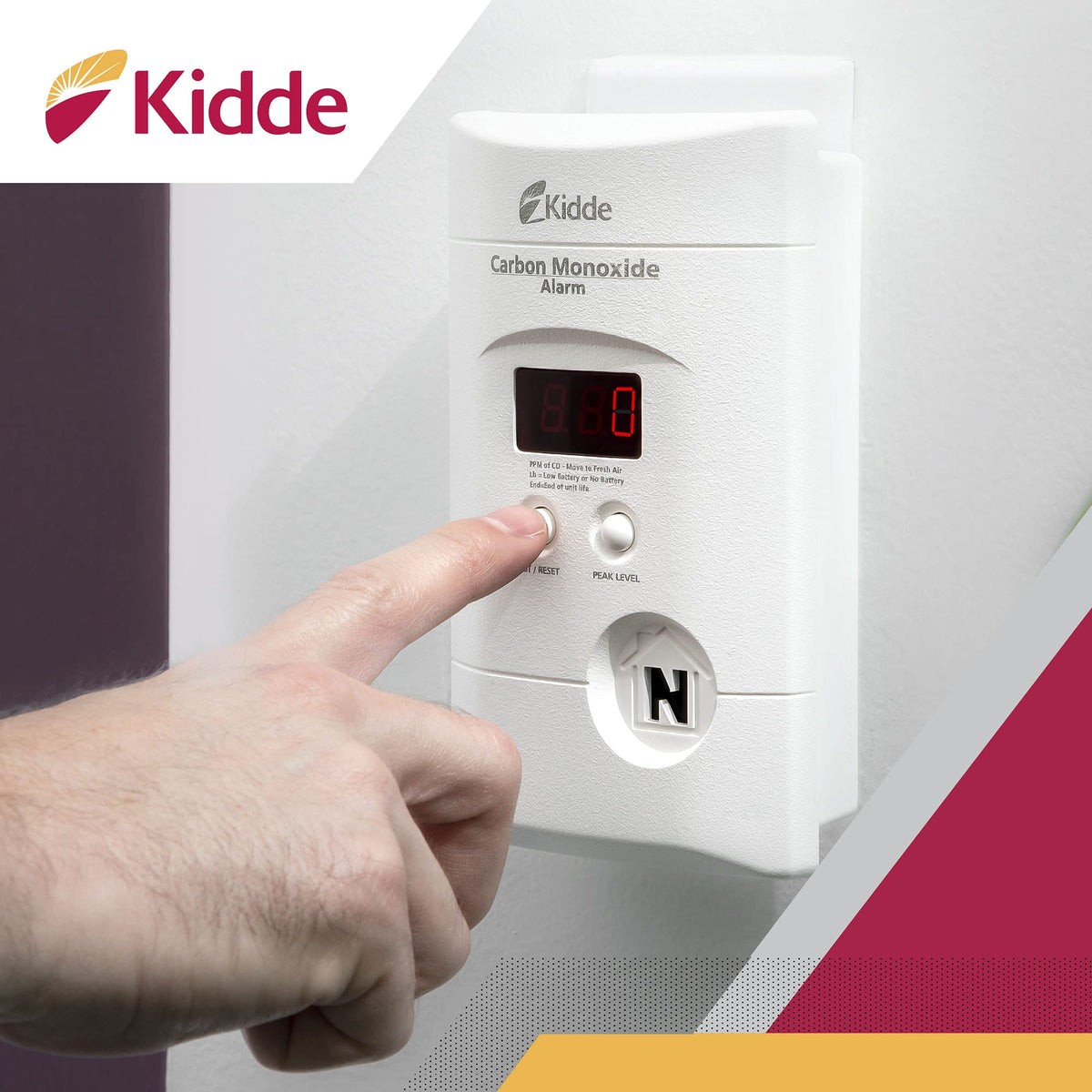 Carbon Monoxide Detector, Plug-In with Digital Display X938