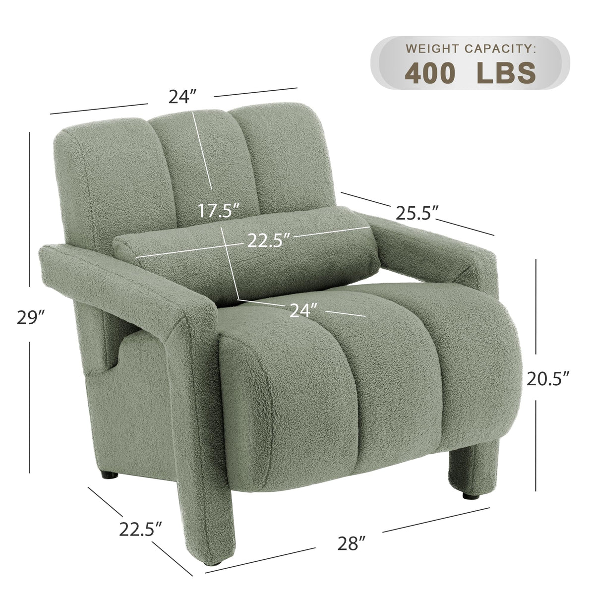 Green Accent Chair Set of 2 C3646