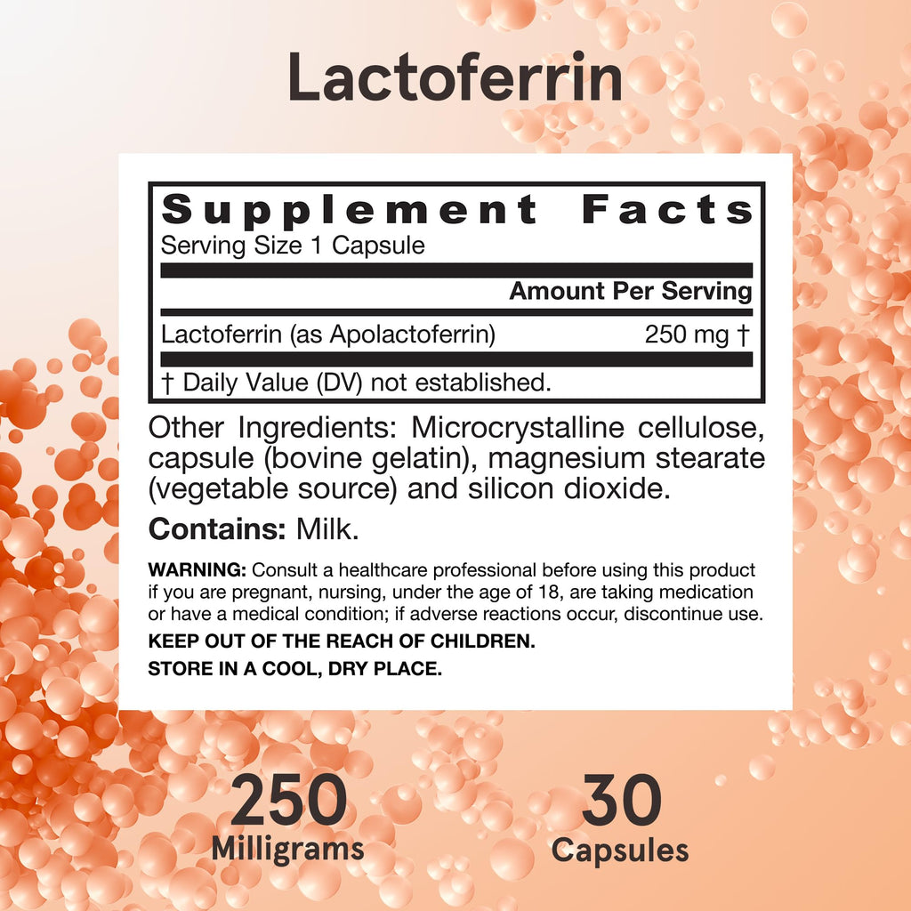 Lactoferrin Supplements 250 mg 30 Capsules F119