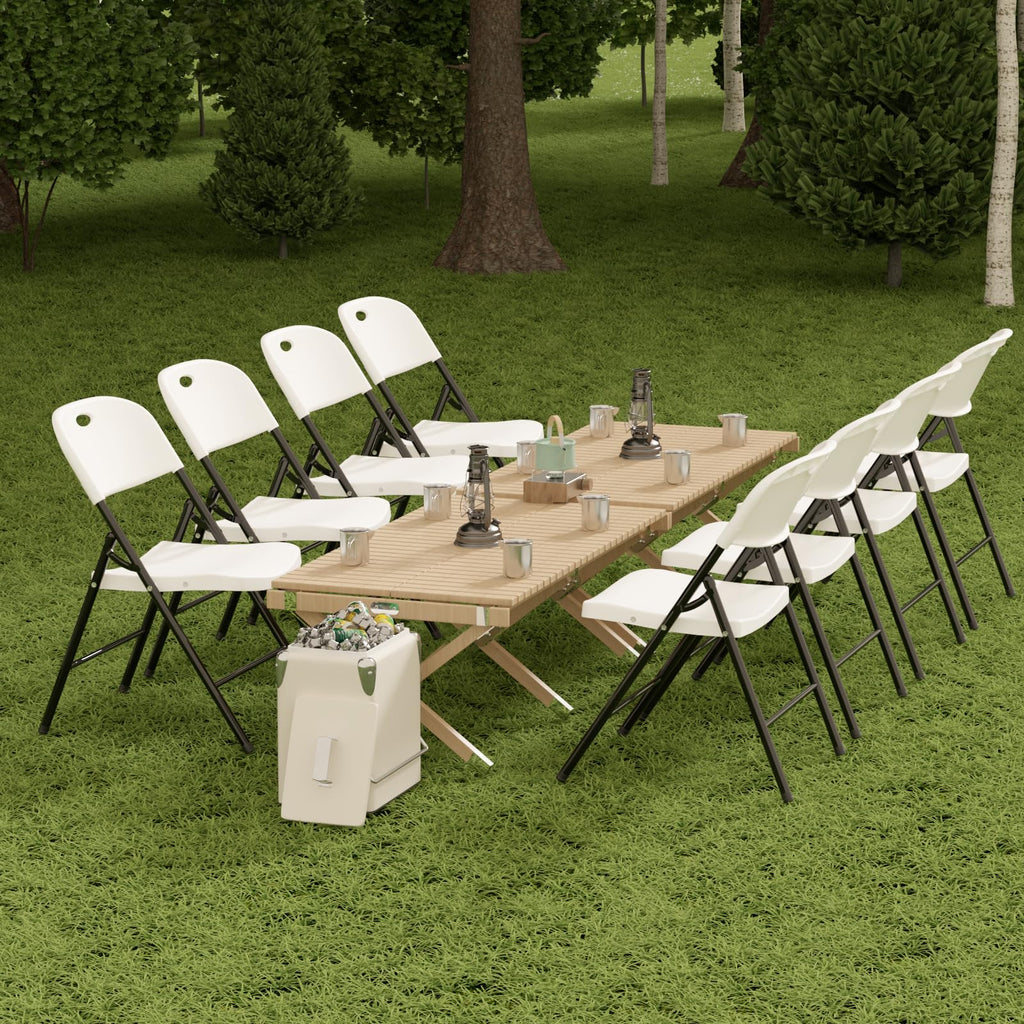 Heavy Duty Plastic Folding Chair with Steel Frame, White, 16 Pack V1867