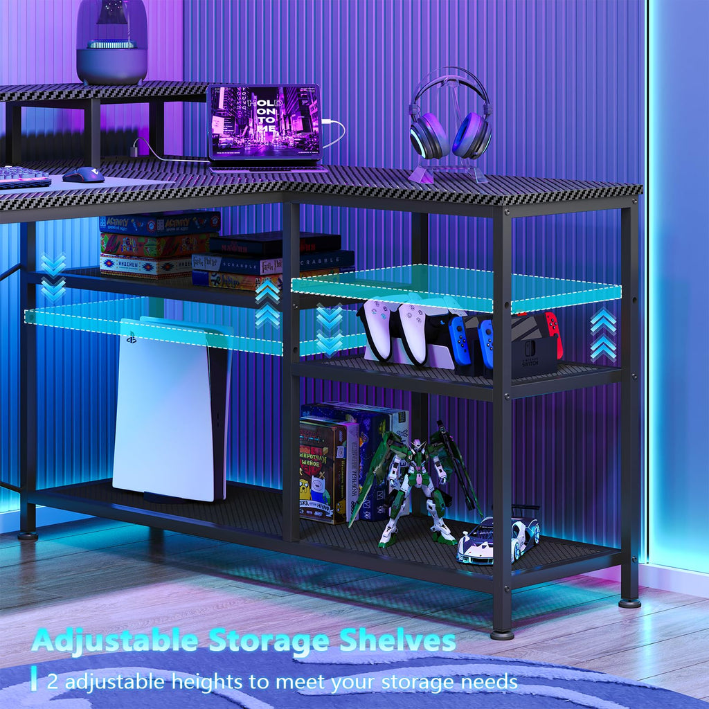 L Shaped Gaming Desk with Drawers P5180