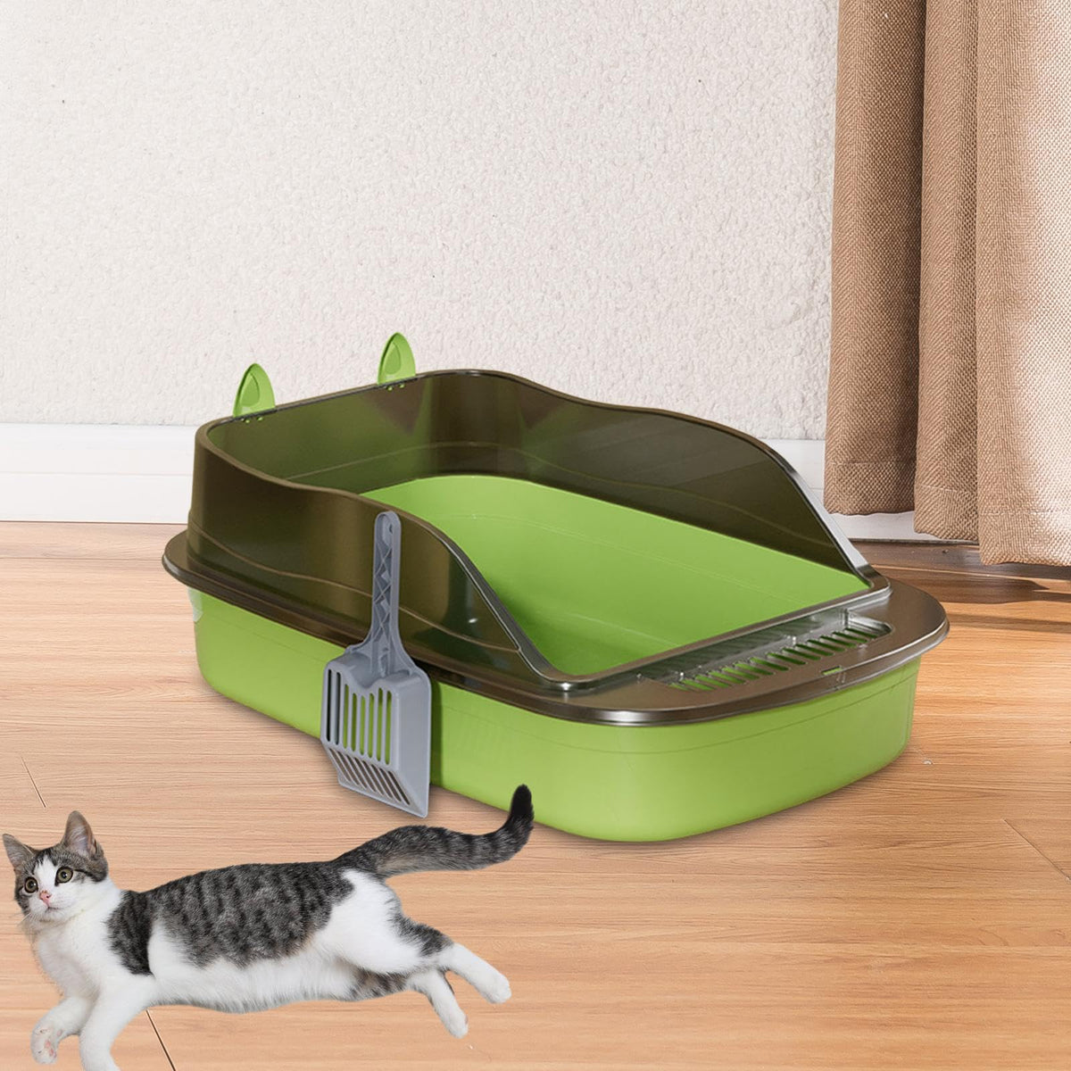 Green Semi Closed Sifting Cat Litter Box F839