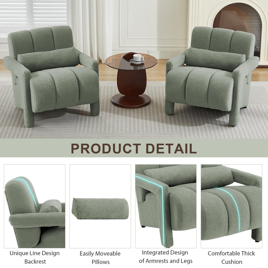 Green Accent Chair Set of 2 C3646