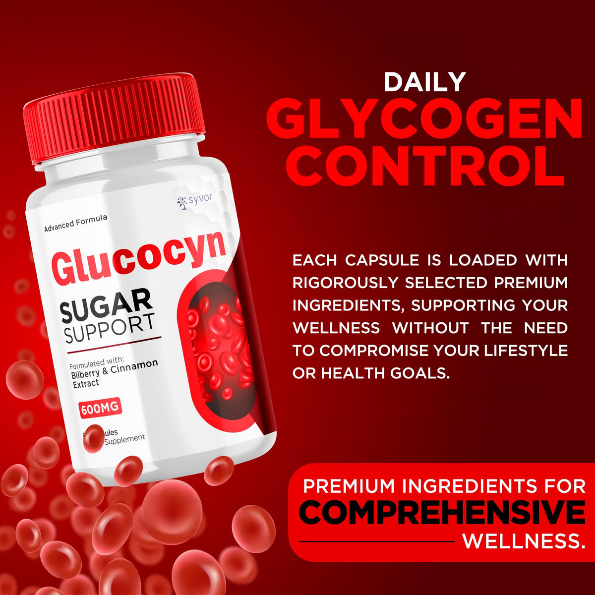 Glucocyn Capsules 180 Capsules Y4254