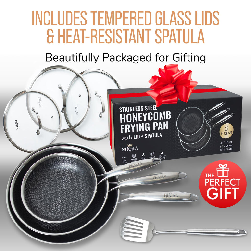 8/10/12" Stainless Steel Nonstick Pan Set A92203