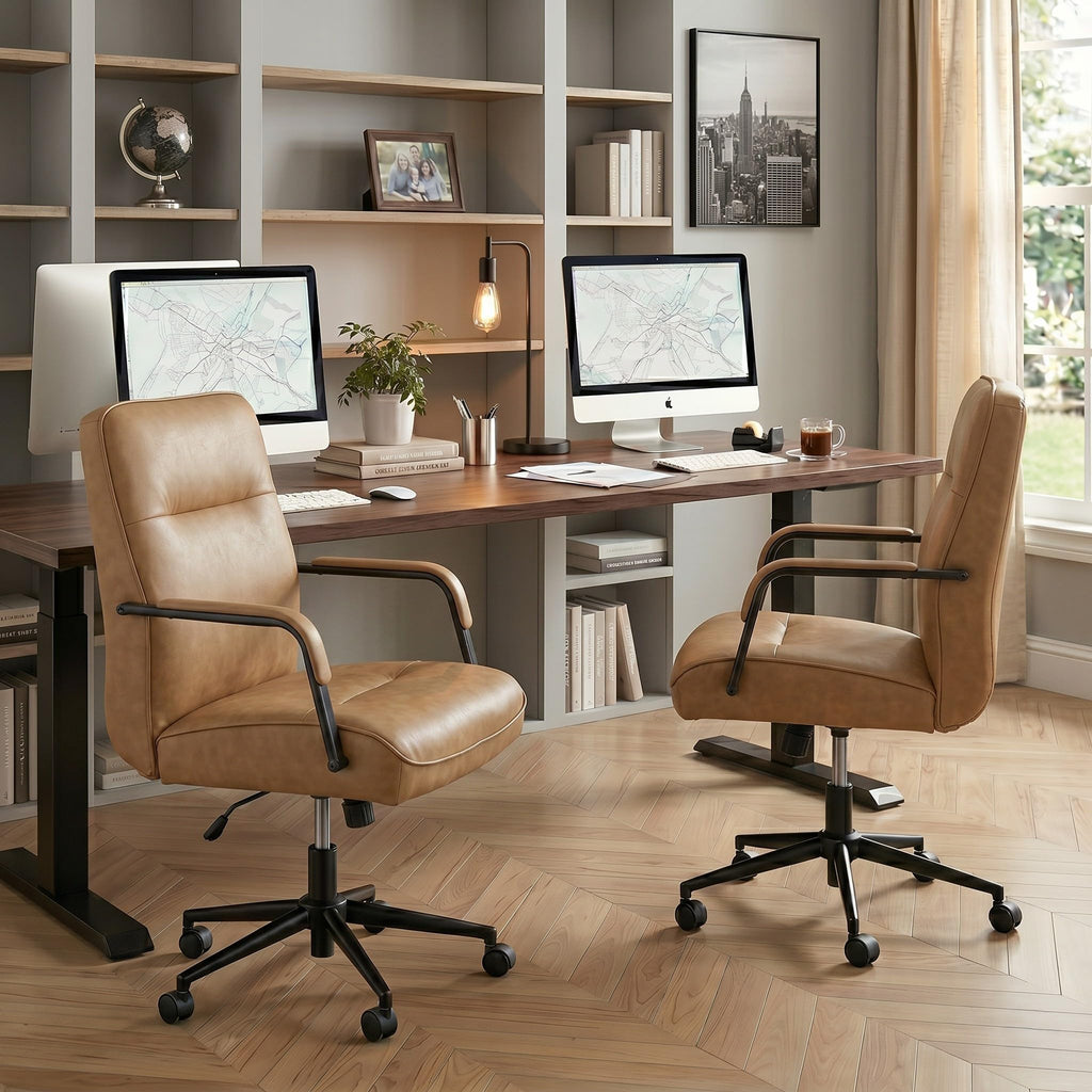 Ergonomic Faux Leather Office Chair with Lumbar Support A1787