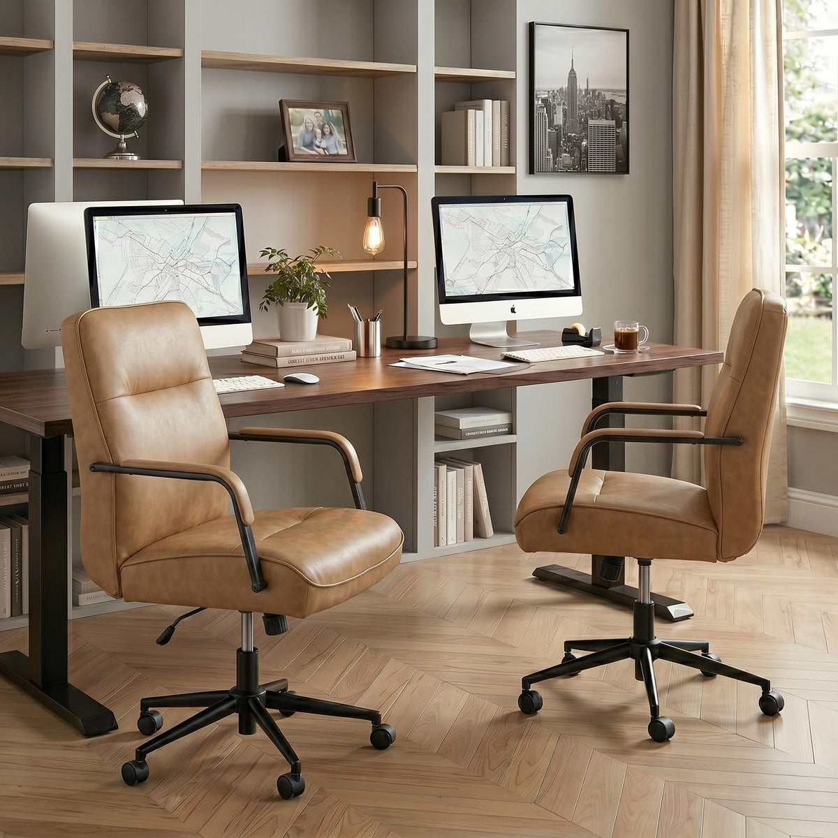 Ergonomic Faux Leather Office Chair with Lumbar Support A1787