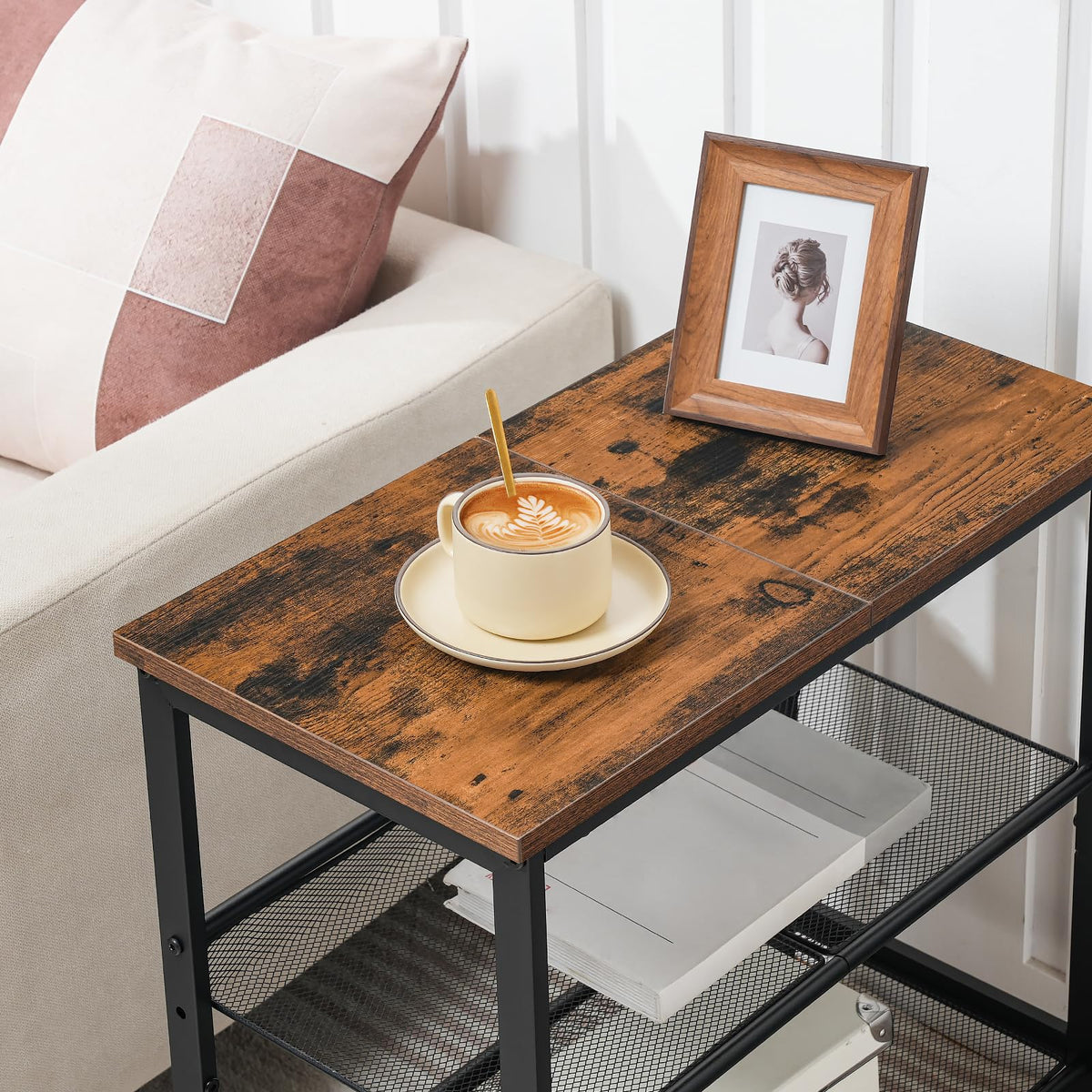 3-Tier Narrow End Table with Adjustable Shelves H961566