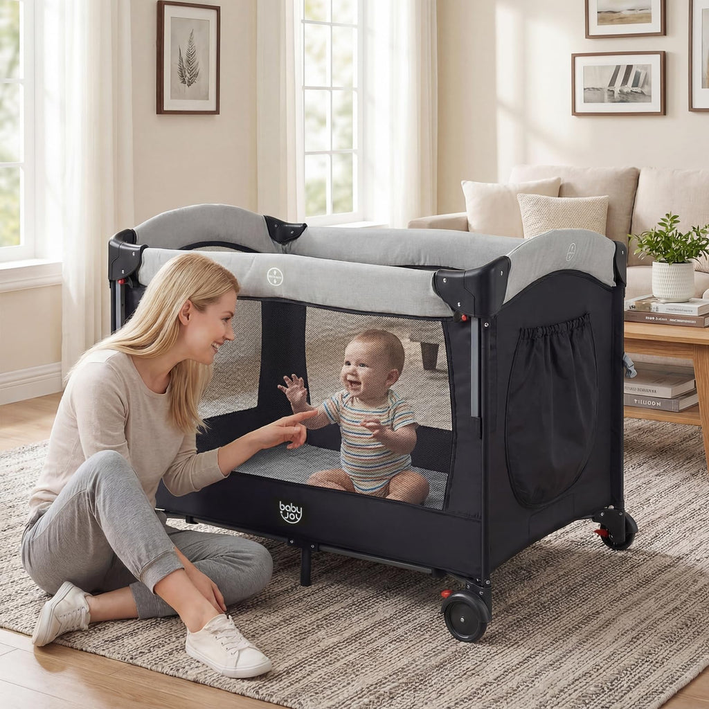 5-in-1 Pack and Play Bassinet Playard with Diaper Changer V19806