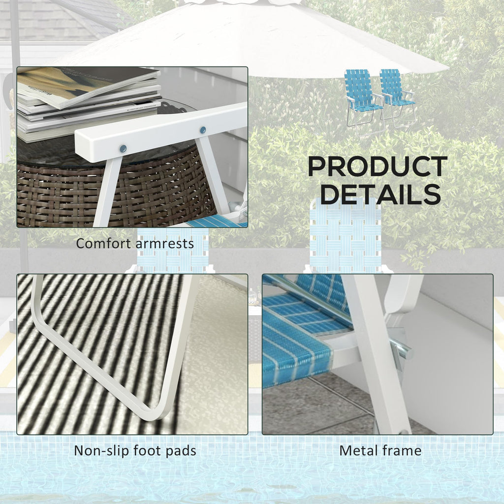 Set of 2 Blue Patio Folding Chairs S439