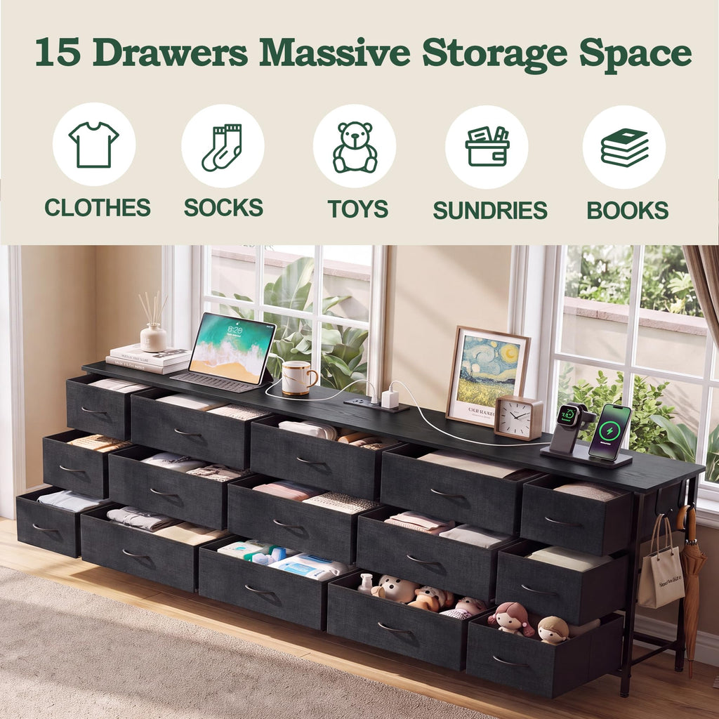 80.7" 15 Drawer Long Dresser R690514