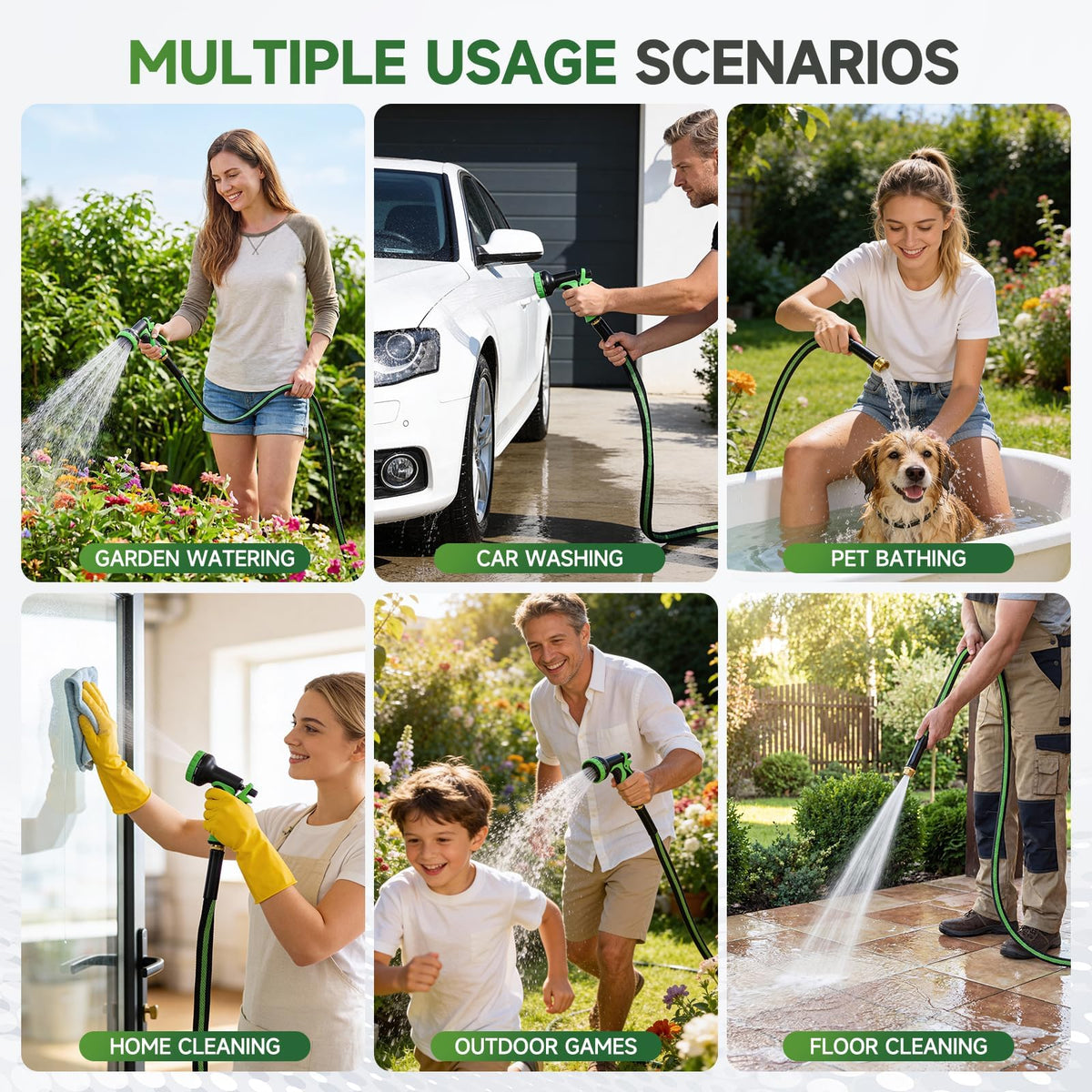 100 ft Flexible Non-Expanding Kink Free Garden Hose D436