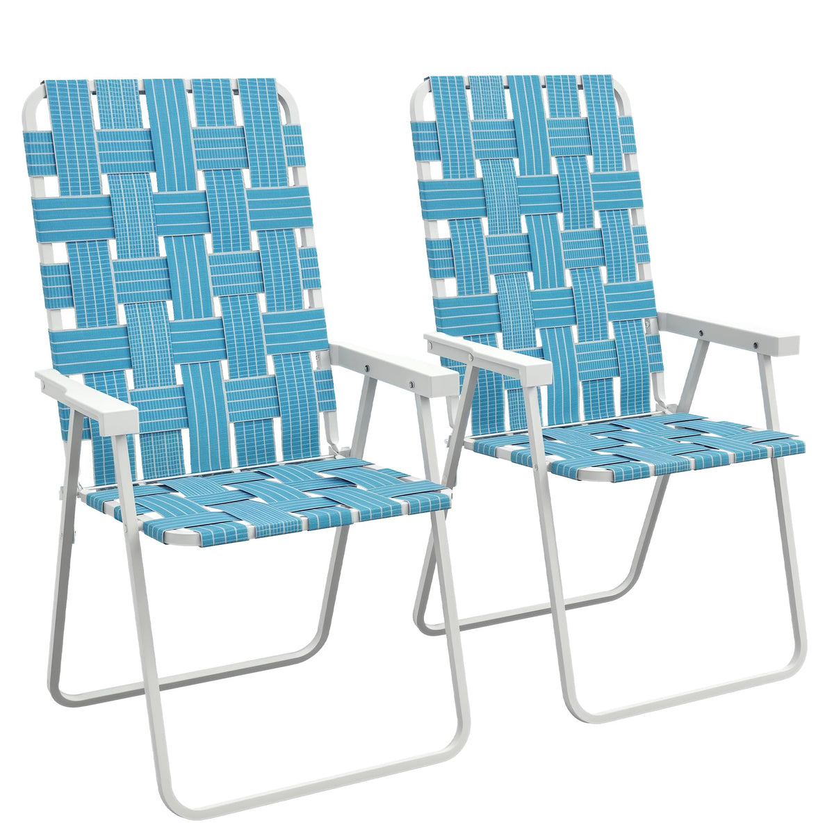 Set of 2 Blue Patio Folding Chairs S439