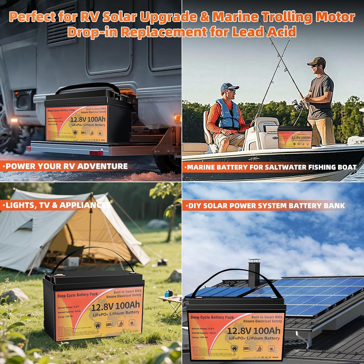 12V 100Ah LiFePO4 Deep Cycle Battery F95629