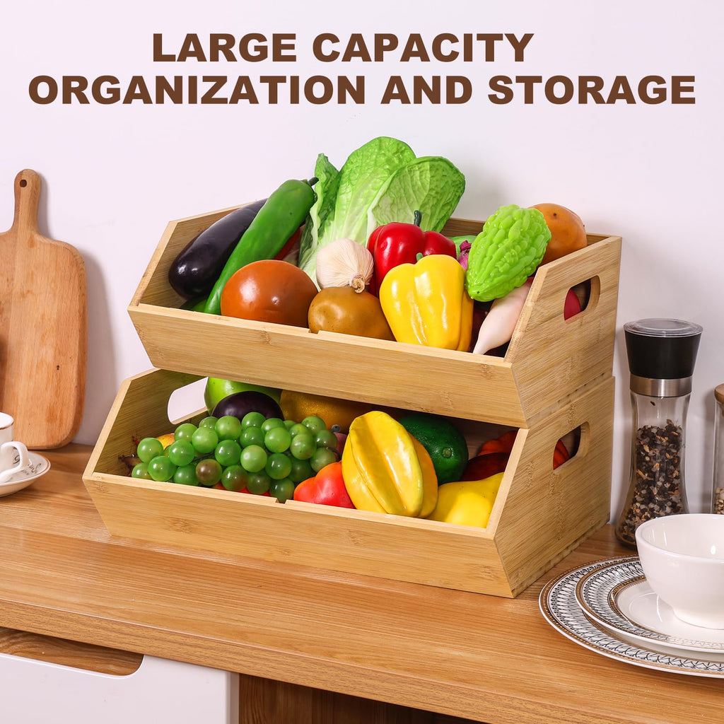 2 Set Bamboo Storage Bins I53339