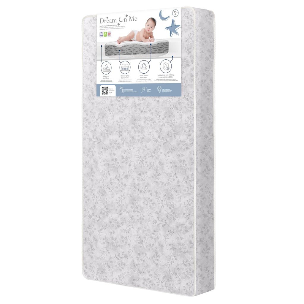 Baby Crib Mattress, Reversible, Waterproof Cover, 52" x 28" x 5" O194