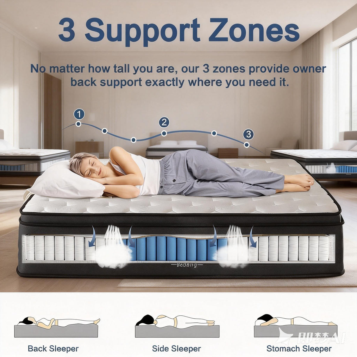 10 Inch Full Size Hybrid Pocket Spring Mattress J69850