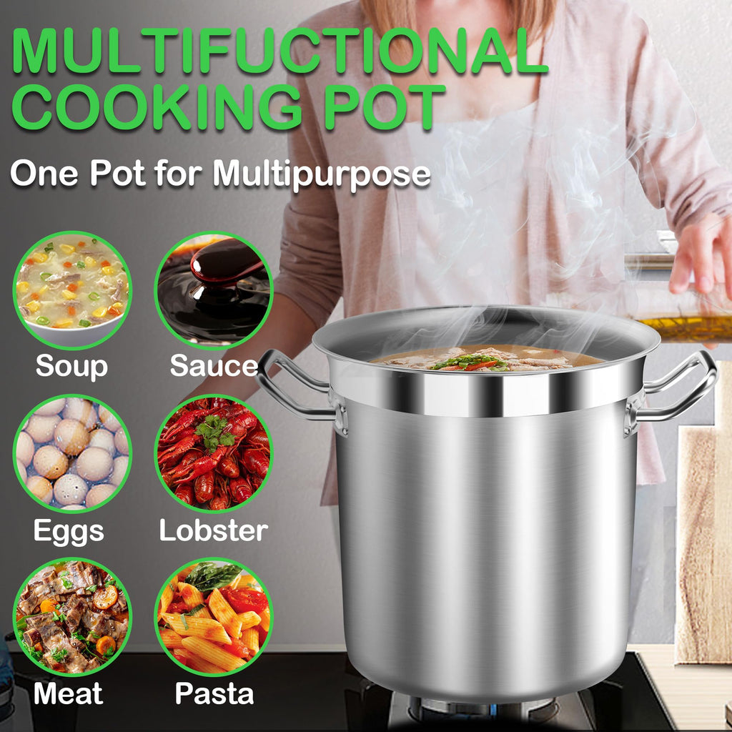 40 Quart Stainless Steel Stockpot with Lid H521