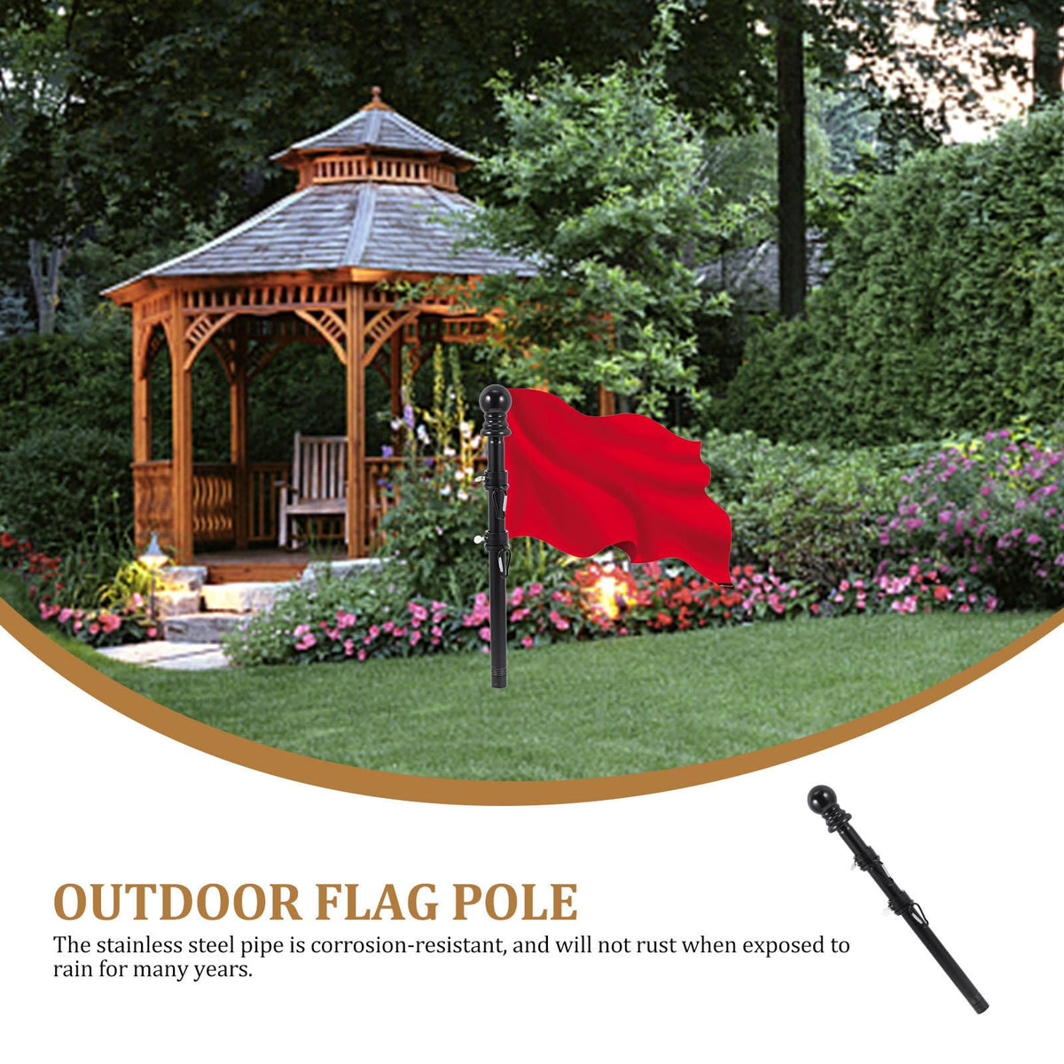Black Rotating Flagpole Assembly with Base D556