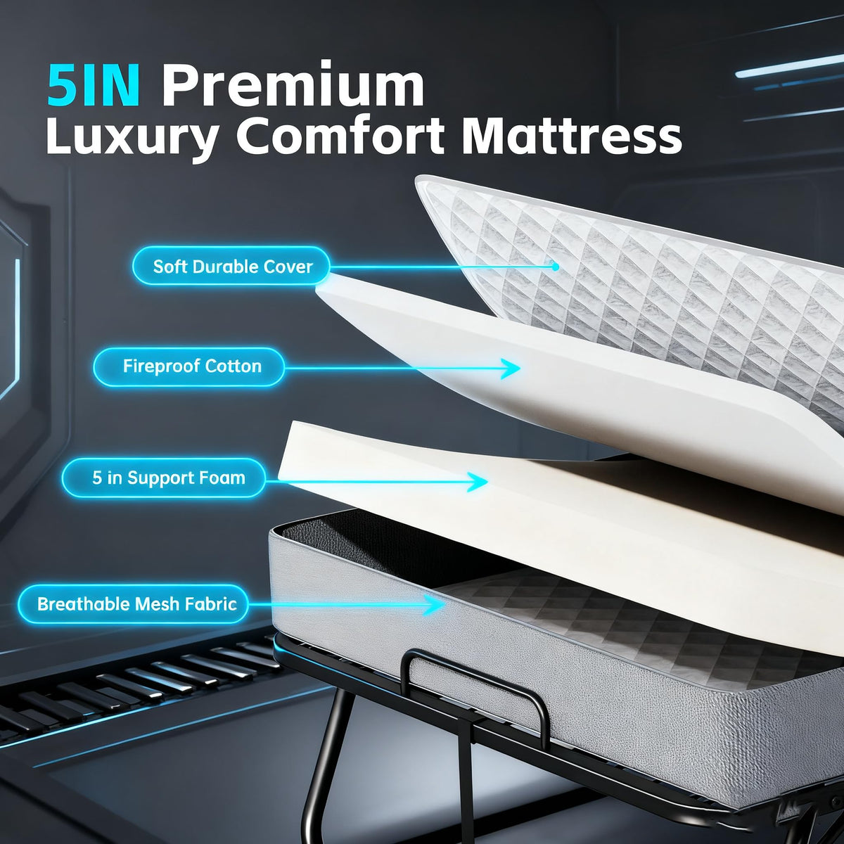 Folding Bed with Mattress X26410