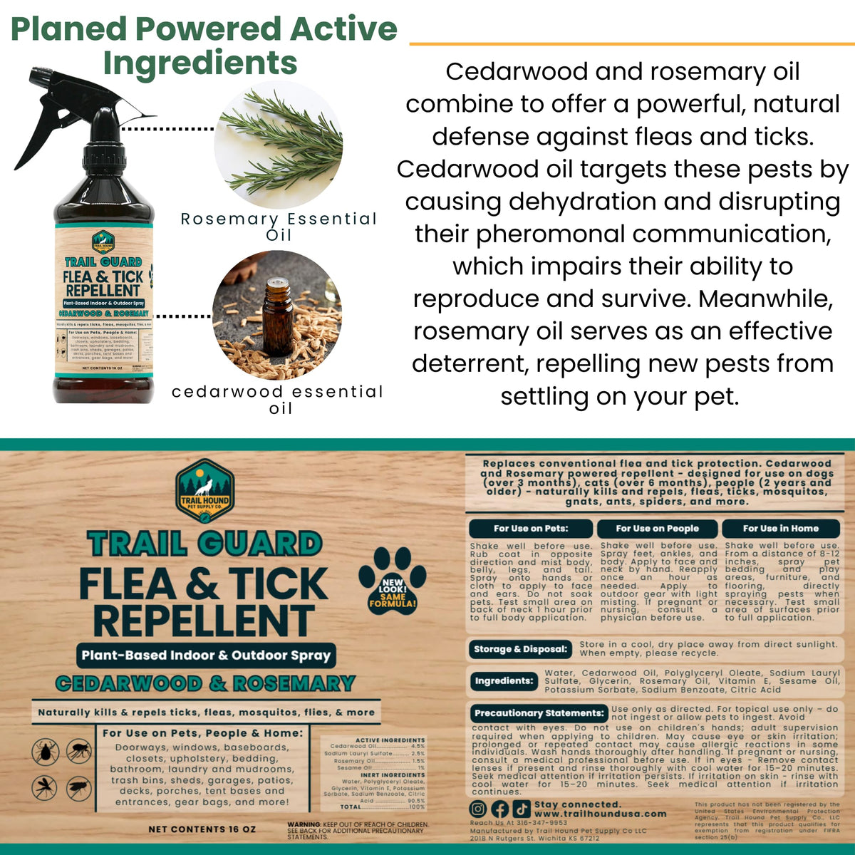 Natural Extra Strength Insect, Flea and Tick Spray 16oz P9339