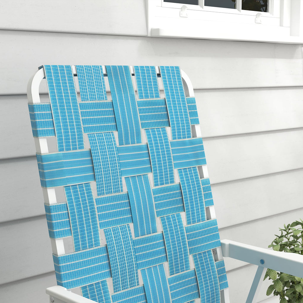Set of 2 Blue Patio Folding Chairs S439