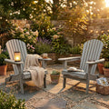 Wood Lounge Patio Chair Set of 2, Folding Adirondack Chairs, Solid Cedar Wood Y778283