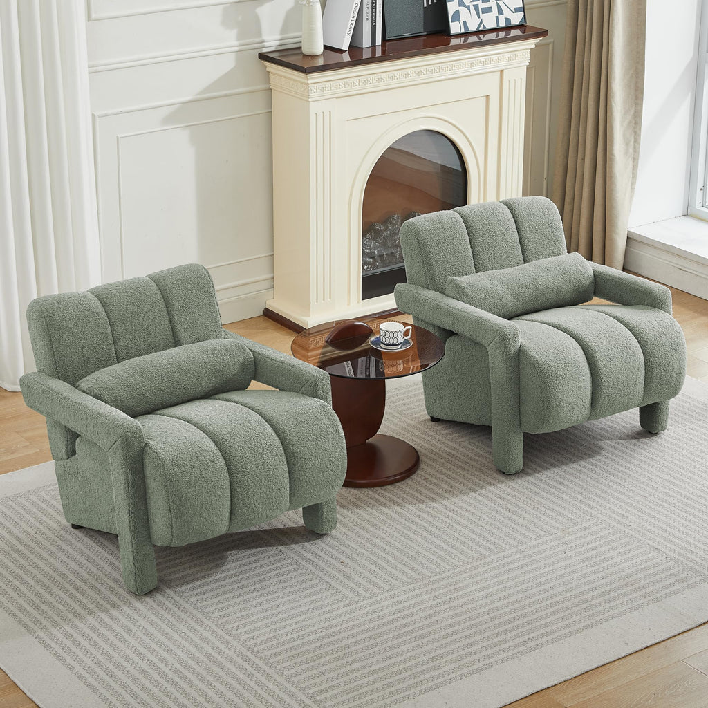 Green Accent Chair Set of 2 C3646