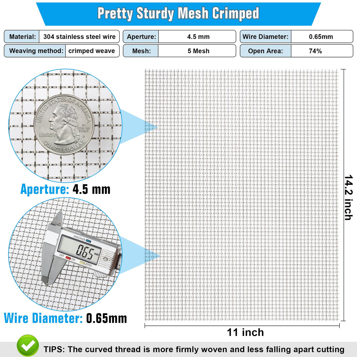 2Pack 5 Mesh 11 X 14.2 inch Crimped Mesh Screen B77048