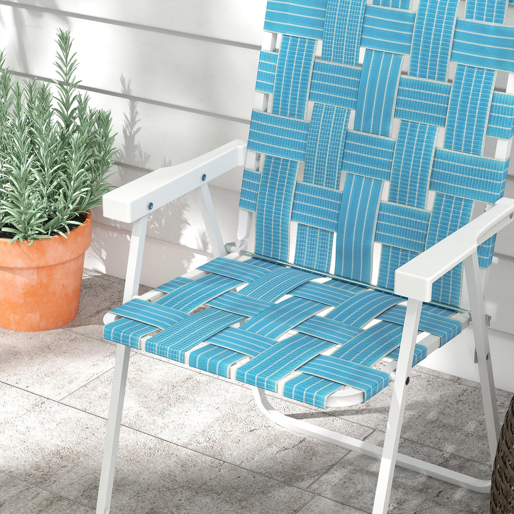 Set of 2 Blue Patio Folding Chairs S439