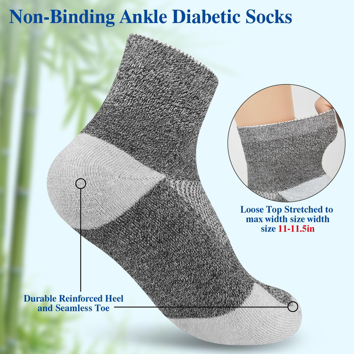 Diabetic Socks for Men, 12 Pairs Ankle & Low Cut Size 9-15 I938