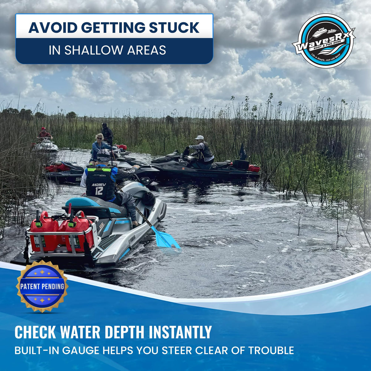 Telescoping Paddle with Docking Hook & Depth Gauge Z5638
